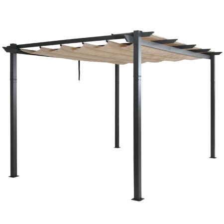 Aluminium Pergola 3x4 m mit UV50+ Schiebedach creme-beige