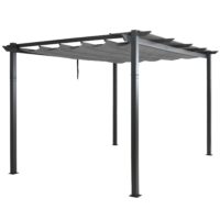Aluminium Pergola 3x4 m grau mit UV50+ Schiebedach