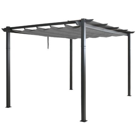 Aluminium Pergola 3x4 m grau mit UV50+ Schiebedach