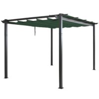 Aluminium Pergola 3x4 m mit UV50+ Schiebedach grün