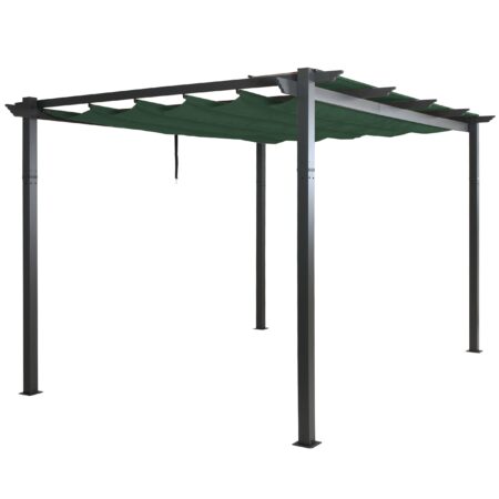 Aluminium Pergola 3x4 m mit UV50+ Schiebedach grün