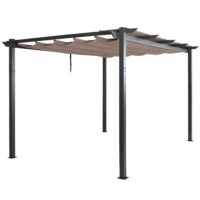 Aluminium Pergola 3x4 m mit UV50+ Schiebedach taupe