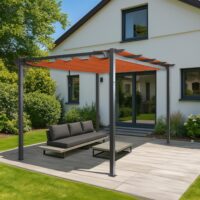 Aluminium Pergola 3x4 m mit UV50+ Schiebedach terrakotta