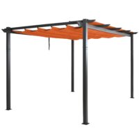 Aluminium Pergola 3x4 m mit UV50+ Schiebedach terrakotta