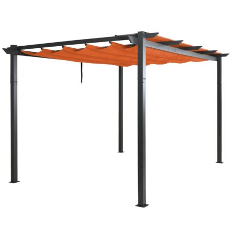 Aluminium Pergola 3x4 m mit UV50+ Schiebedach terrakotta