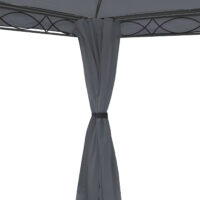 Pergola aus Aluminium grau 4x3 m mit Seitenwand und Moskitonetz