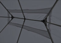 Pergola aus Aluminium grau 4x3 m mit Seitenwand und Moskitonetz