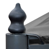 Pergola aus Aluminium grau 4x3 m mit Seitenwand und Moskitonetz