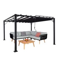 Aluminium Pergola 3x3 m mit Lamellendach anthrazit