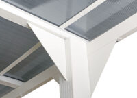 Pergola 3x6 m weiß Alu Terrassenüberdachung mit Polycarbonat Dach