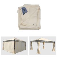 Ersatz Seitenwände Set creme für Pergola Pavillon 4x4 m Polyester