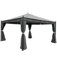 Ersatz Seitenwände Set grau für Pergola Pavillon 4x4 m Polyester