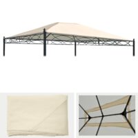 Ersatzbezug creme für Pergola Pavillon Dach 4x3 m wetterfest
