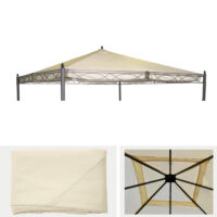 Ersatzbezug creme für Pergola Pavillon Dach 4x4 m wetterfest