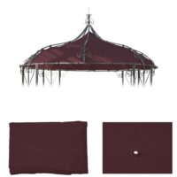Ersatzbezug für runde Pergola Pavillon Dach 3 m rot-braun