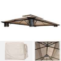 Ersatzdach creme für Pergola Pavillon 4,5x3,5 m wetterfest