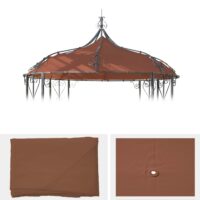 Ersatzdach für runde Pergola Pavillon 3 m terracotta-braun