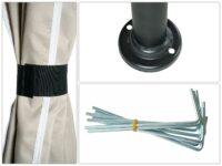 Pergola Gartenpavillon 3x3 m mit Seitenwand in creme-beige