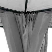 Pergola Gartenpavillon 4x4 m mit Seitenwand und Moskitonetz grau