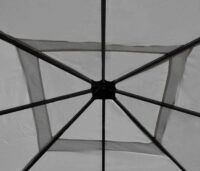 Pergola Gartenpavillon 4x4 m mit Seitenwand und Moskitonetz grau