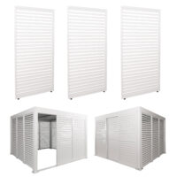 Aluminium Lamellen Set für Pergola 204x271 cm weiß 3-teilig