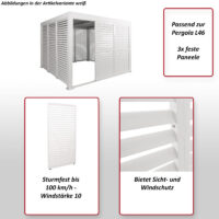 Aluminium Lamellen Set für Pergola 204x271 cm weiß 3-teilig