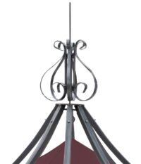 Pergola Main Garten Pavillon stabiles Stahl-Gestell Ø3m rot rot-braun