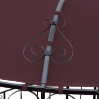 Pergola Main Garten Pavillon stabiles Stahl-Gestell Ø3m rot rot-braun