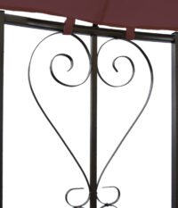 Pergola Main Garten Pavillon stabiles Stahl-Gestell Ø3m rot rot-braun