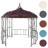 Pergola Main Garten Pavillon stabiles Stahl-Gestell Ø3m rot rot-braun