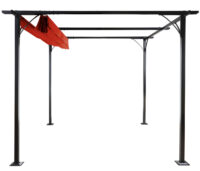 Pergola Pavillon 3,5x3,5 m mit Schiebedach und 6 cm Gestell terracotta