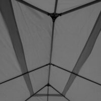 Pergola Pavillon grau 5x3 m mit Seitenwand und Moskitonetz stabil