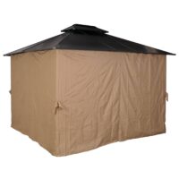 Pergola Pavillon aus Aluminium mit Seitenwand und Moskitonetz creme