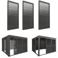 Aluminium Pergola Schiebetür Set mit Lamellen 206x272 cm