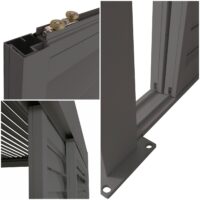 Aluminium Pergola Schiebetür Set mit Lamellen 206x272 cm