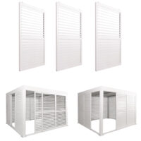 Aluminium Schiebetür Set weiß für Pergola 206x272 cm