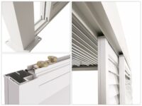 Aluminium Schiebetür Set weiß für Pergola 206x272 cm