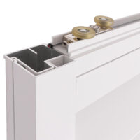 Aluminium Schiebetür Set weiß für Pergola 206x272 cm