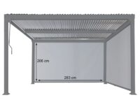 Pergola Seitenwand Ersatz 3x3 m weiß aus Textilstoff
