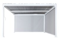 Pergola Seitenwand Ersatzrollo 3x3,7 m weiß aus Textil