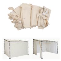 Seitenwände Set für Pergola Pavillon 3x3 m creme 4-teilig wetterfest