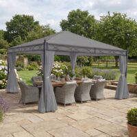 Seitenwände Set 4-teilig für Pergola 4x4 m hellgrau wetterfest