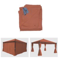 Seitenwand Set 4-teilig für Pergola 4x4 m Polyester terracotta