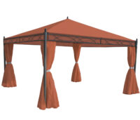 Seitenwand Set 4-teilig für Pergola 4x4 m Polyester terracotta