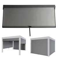 Sturmfeste Pergola Seitenwand 3x3 m anthrazit