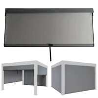 Sturmfeste Pergola Seitenwand 3x4 m anthrazit aus Textil