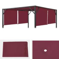 Ersatzbezug für Pergola Village Dach 4x4 m bordeaux-rot