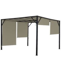 Pergola Village Pavillon 3x3 m mit Schiebedach für Garten und Terrasse