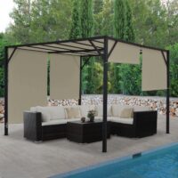 Pergola Village Terrassenüberdachung 3x4 m mit Schiebedach