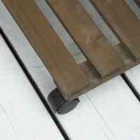 Pflanzenroller im 2er-Set mit Bremsen, für Pflanzentöpfe, Dunkelbraun.